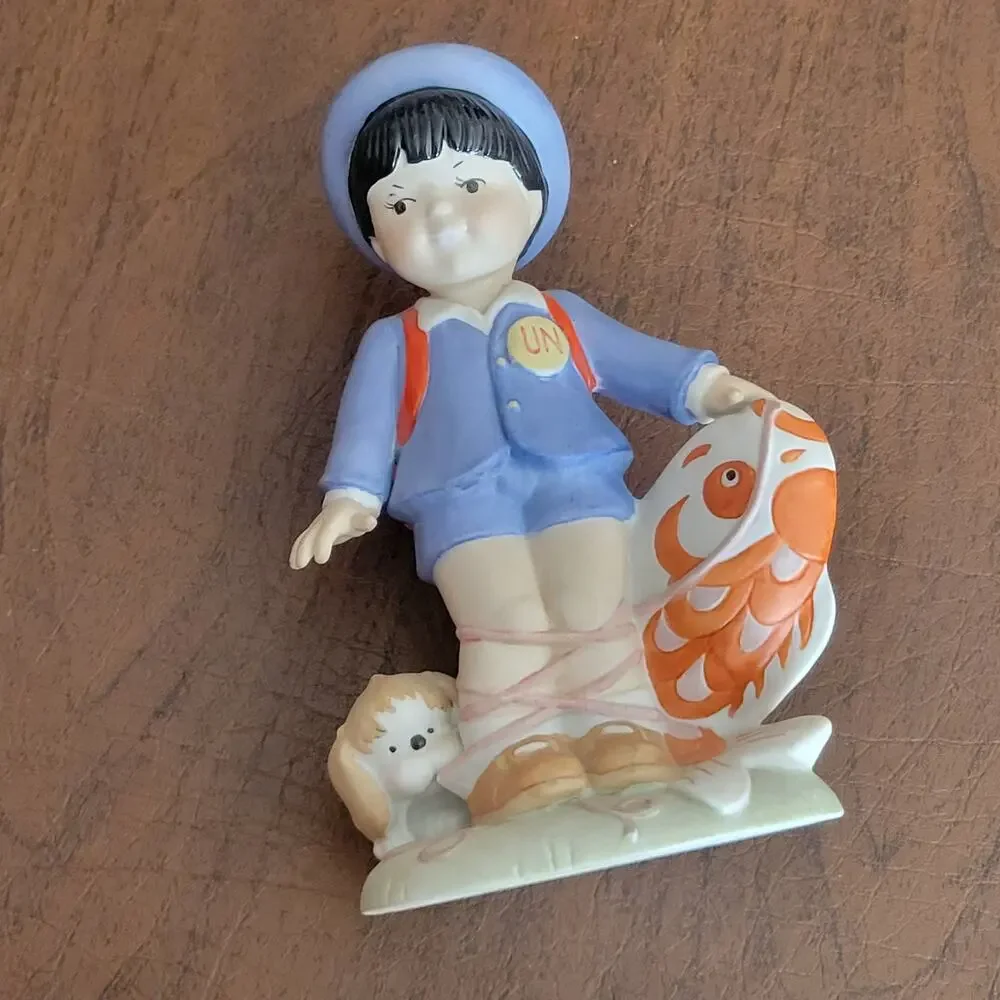 Vintage The United Nations UN Children Taro from Japan 1978 Porcelain